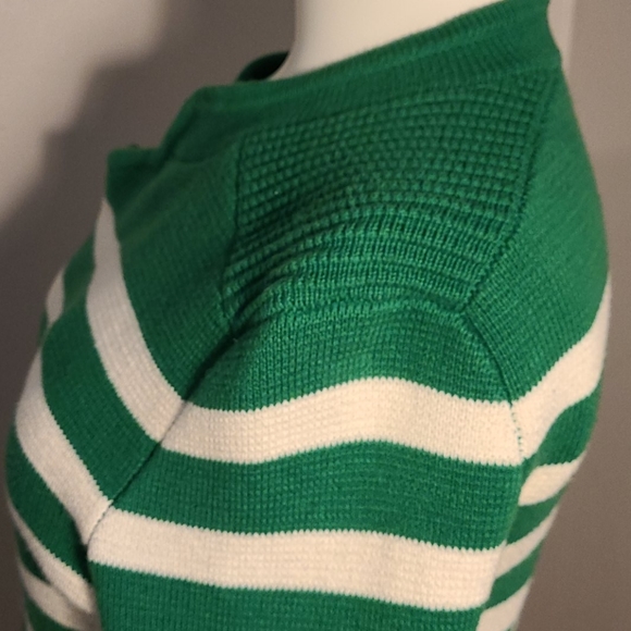 GAP green striped cotton sweater - Picture 5 of 13